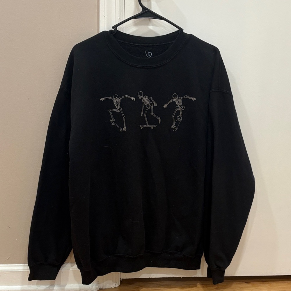 Full Tilt Black Skeleton Skateboard Crewneck Sweater